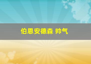 伯恩安德森 帅气